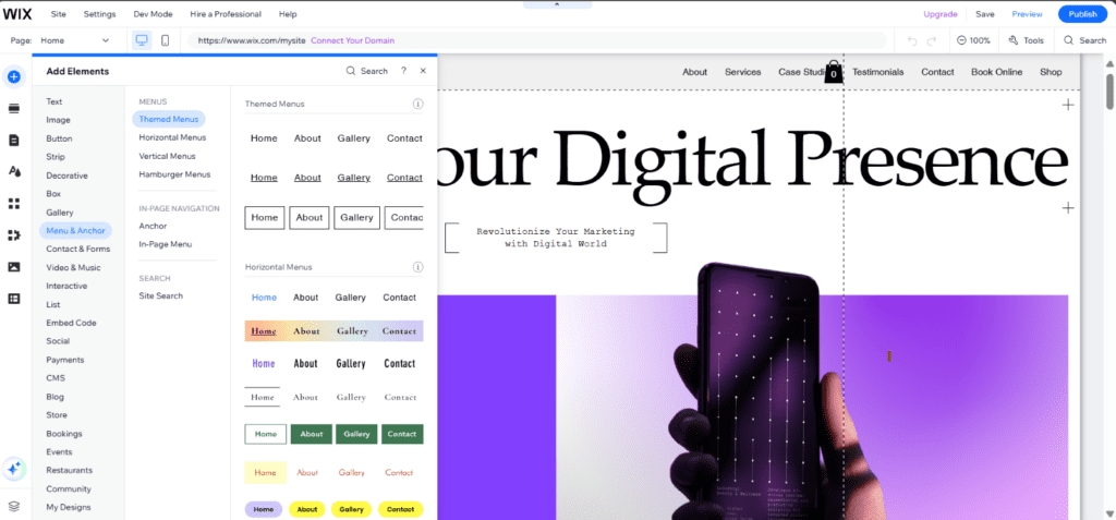 Wix elements