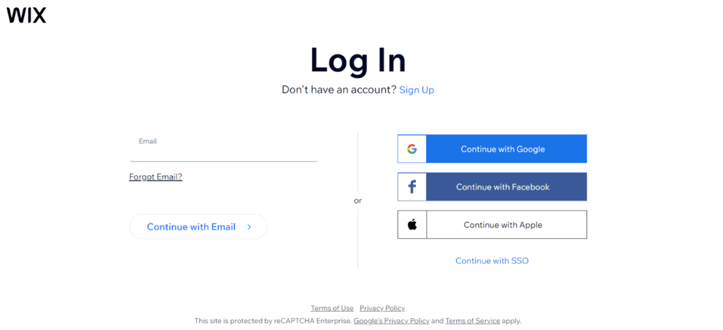 Wix login